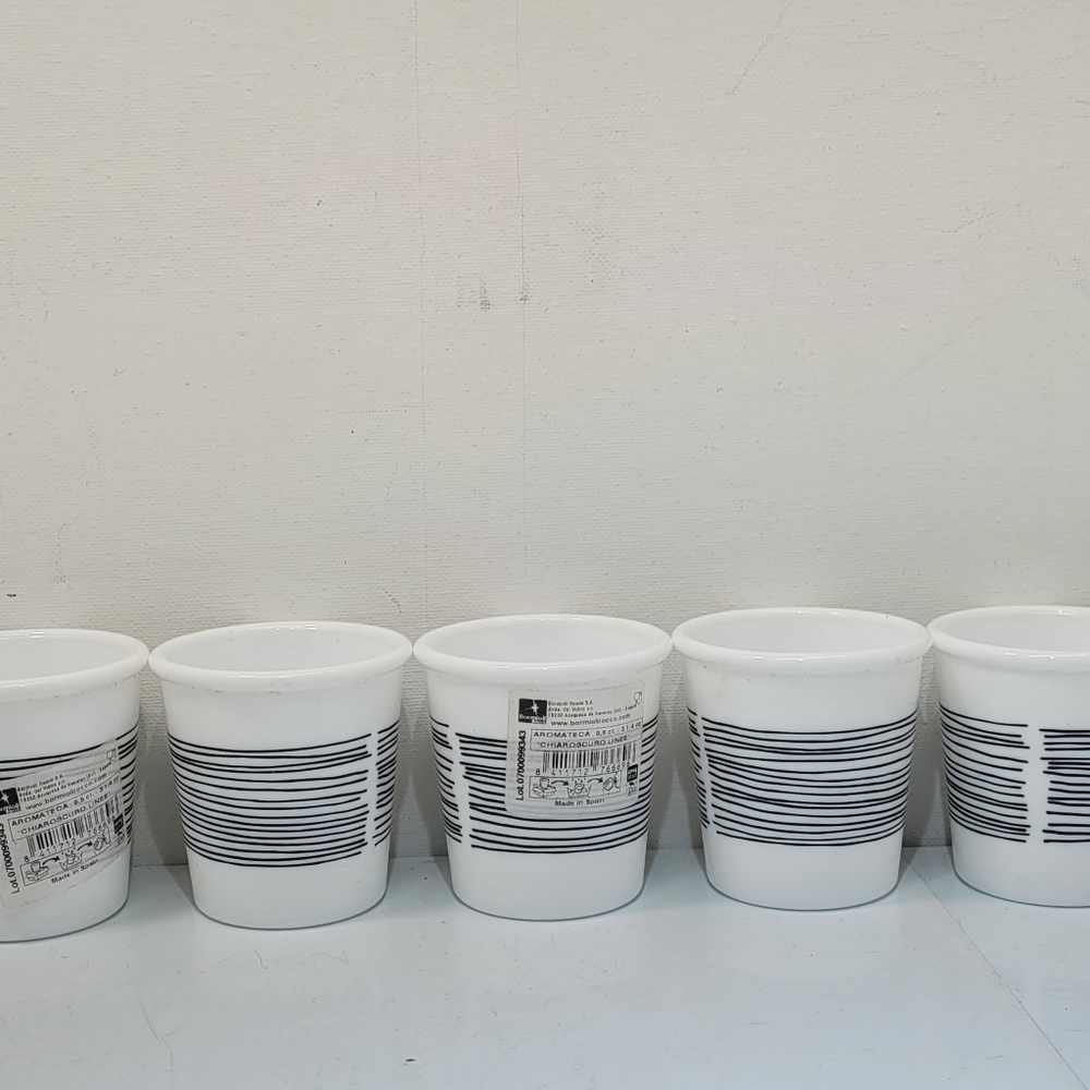 Bormioli Rocco 3.25 oz Opal Glass (No Handle) Tea Cups Set of 7 Linee Design NWT - Picture 16 of 16